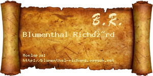 Blumenthal Richárd névjegykártya